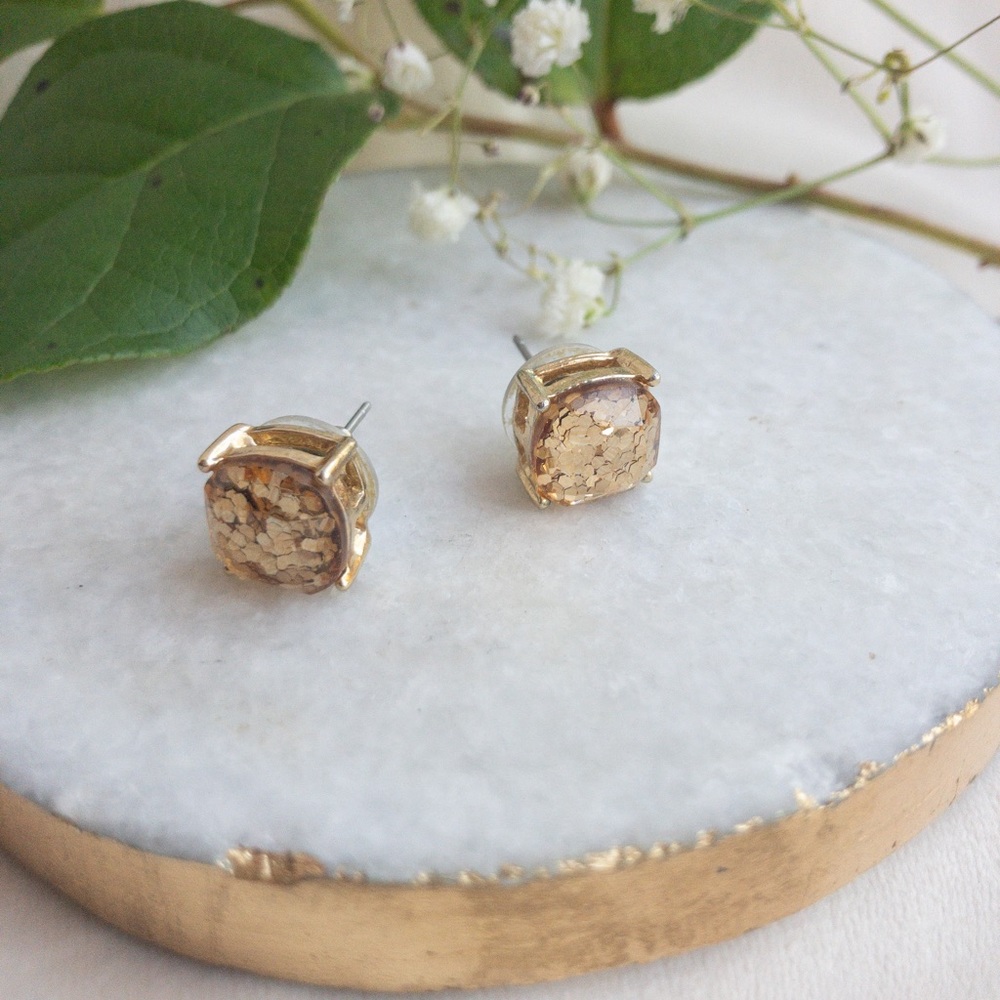 Gold Bronze Sparkle Diva Studs